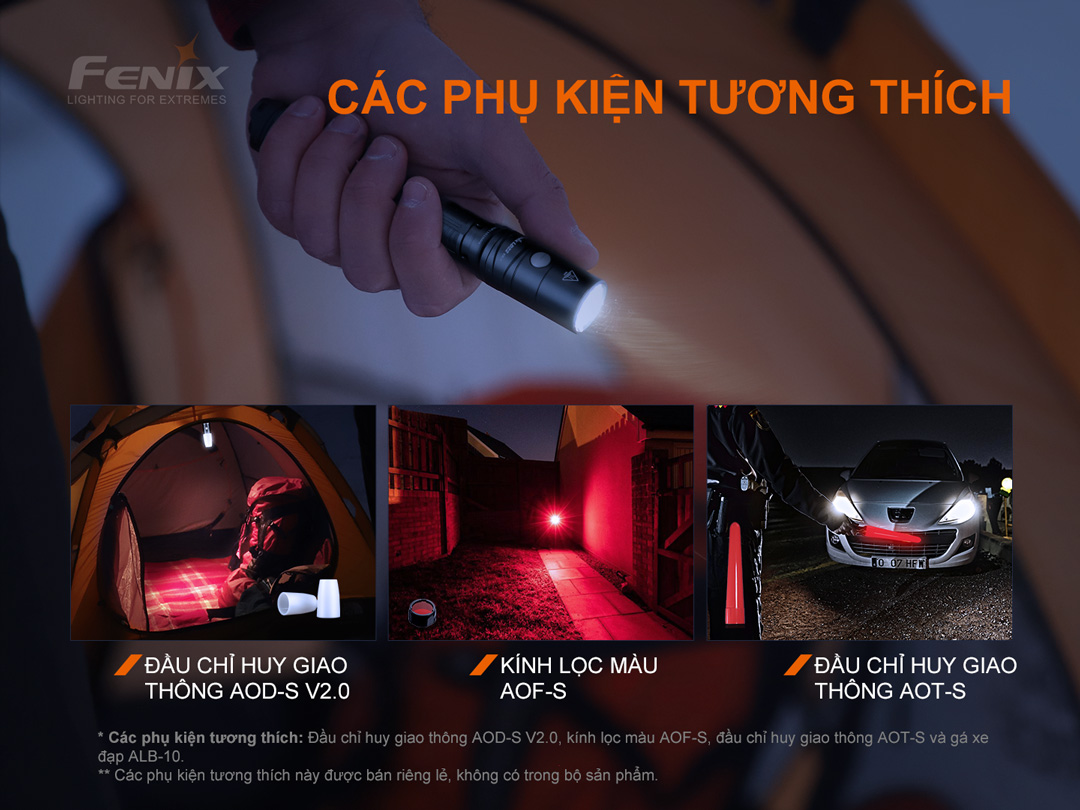 Đèn pin mini Fenix LD22 V2.0 sáng 800 lumen chiếu xa 214m pin 1100mAh