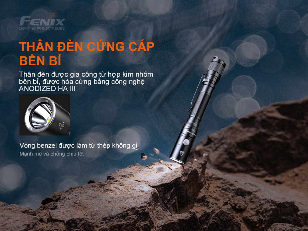 Đèn pin mini Fenix LD22 V2.0 sáng 800 lumen chiếu xa 214m pin 1100mAh