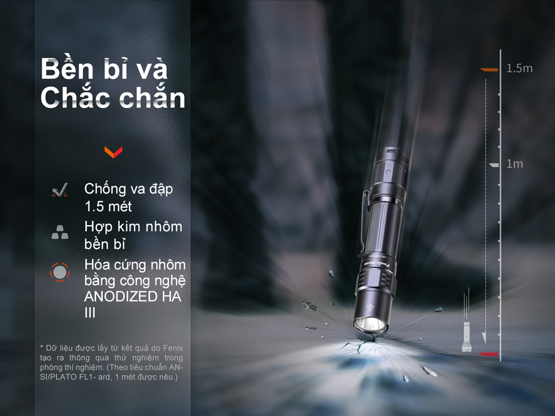 Đèn pin FENIX PD35R sáng 1700lm chiếu xa 353m sạc USB-C pin 18650 3400mAh