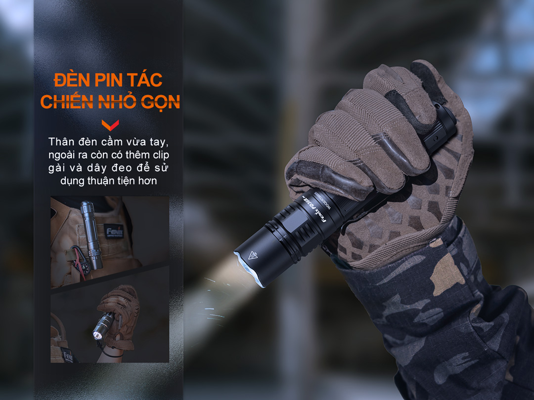 Đèn pin FENIX PD36R PRO sáng 2800lm chiếu xa 380m pin 21700 5000mAh sạc USB C công tắc kép phản ứng nhanh