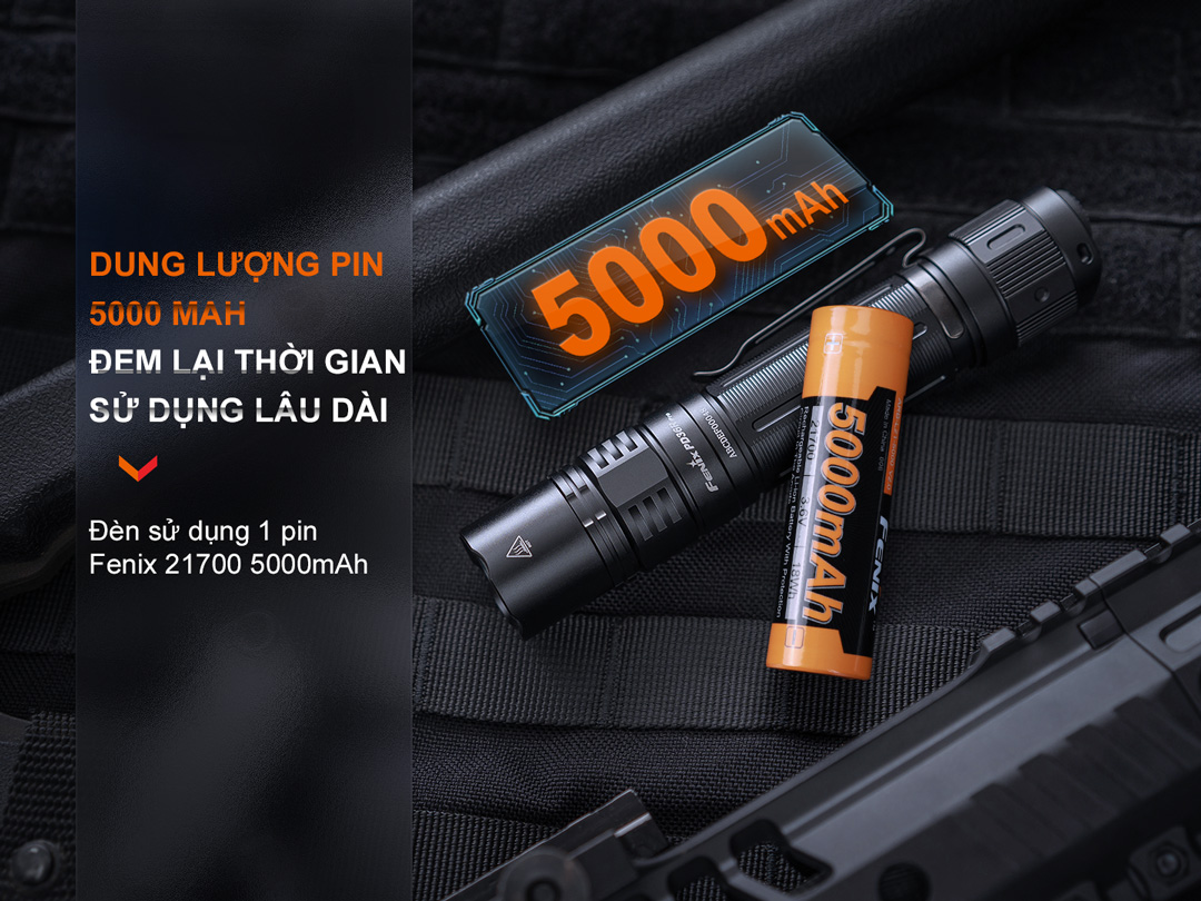 Đèn pin FENIX PD36R PRO sáng 2800lm chiếu xa 380m pin 21700 5000mAh sạc USB C công tắc kép phản ứng nhanh