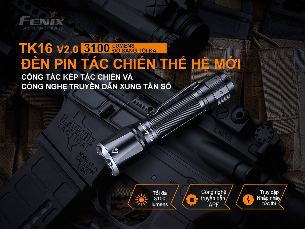 Đèn pin FENIX TK16 V2.0 độ sáng 3100 lumen chiếu xa 380m