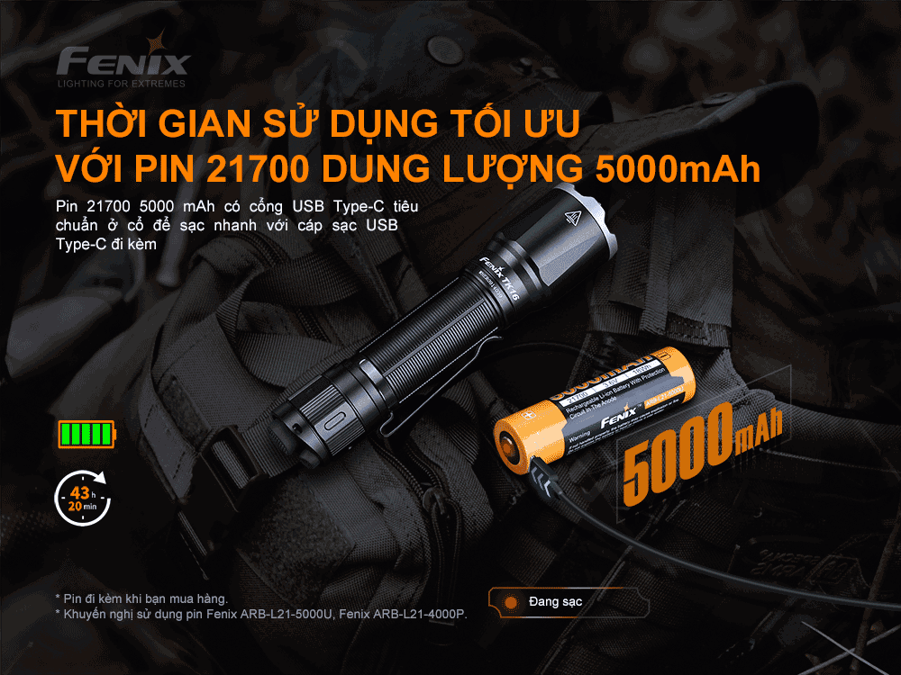 Đèn pin FENIX TK16 V2.0 độ sáng 3100 lumen chiếu xa 380m