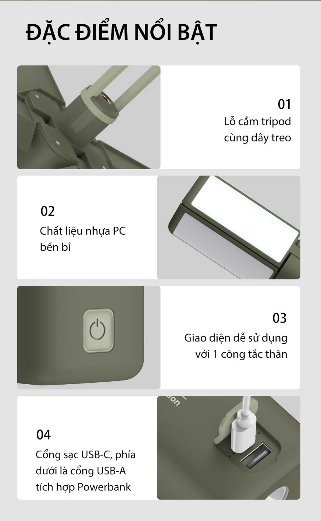 Đèn gập cắm trại Klarus CL2 Pro sáng 750 lumen chiếu tỏa 360 độ pin liền thân 14000mAh USB-C PowerBank