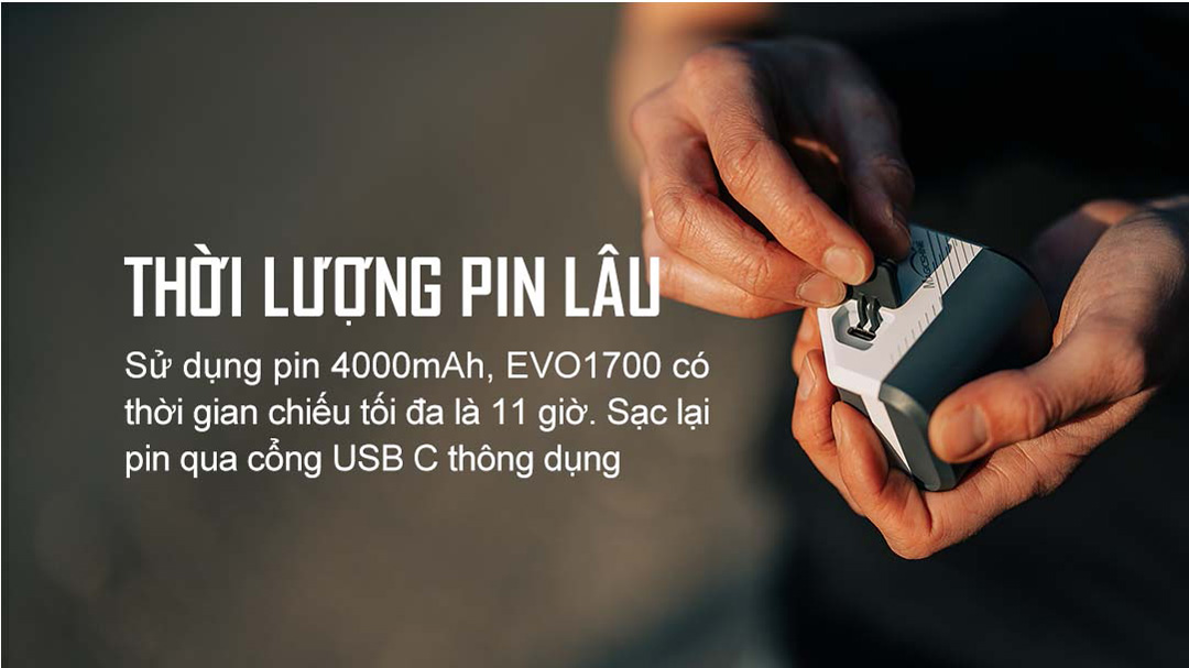 Đèn xe đạp MAGICSHINE EVO 1700 sáng 1700 lumen pin 4000mAh