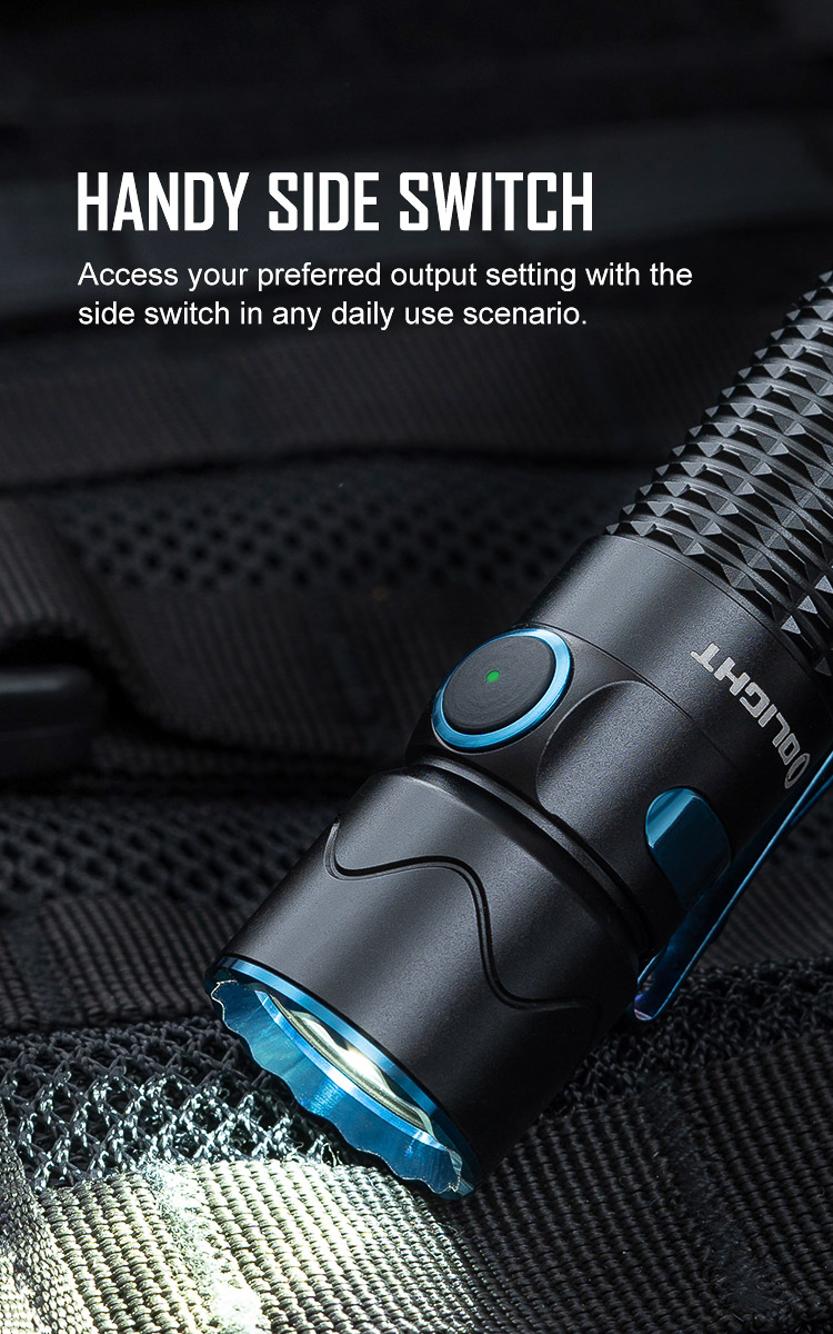 olight warrior mini 2 trang bị công tắc bên