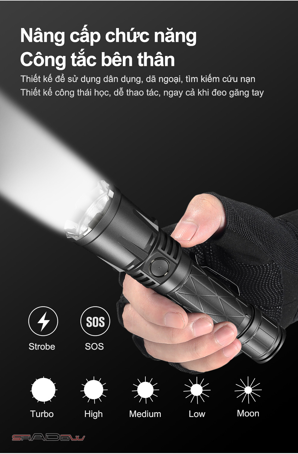 Đèn pin KLARUS XT21X PRO độ sáng 4400 lumen chiếu xa 336m sạc USB-C kiêm Power bank