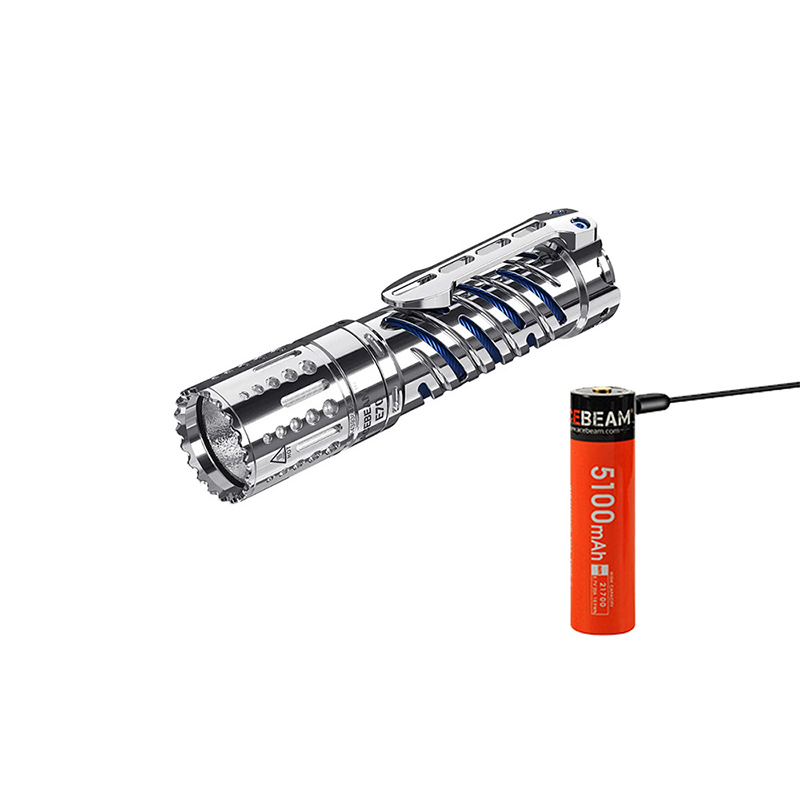 Đèn pin siêu sáng ACEBEAM E70 Stainless Steel Led XHP70.2 độ sáng 4000lumen, chiếu xa 220m, pin 21700