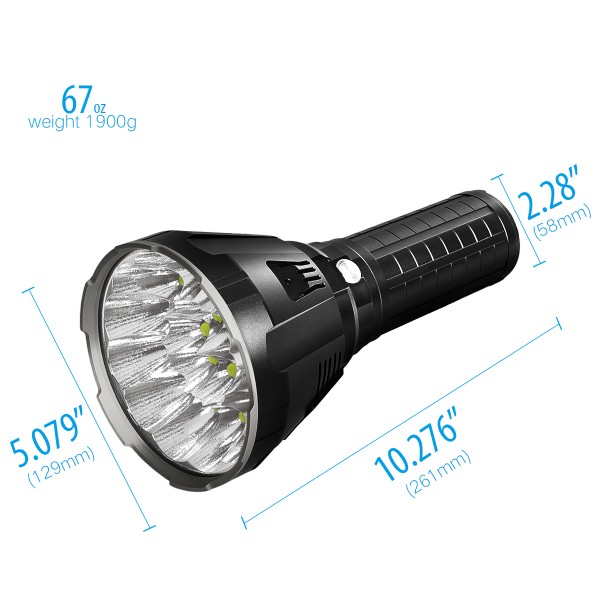 Đèn pin IMALENT MS18 sáng 100.000lm chiếu xa 1.350m 18 LED XHP70.2 sạc DC