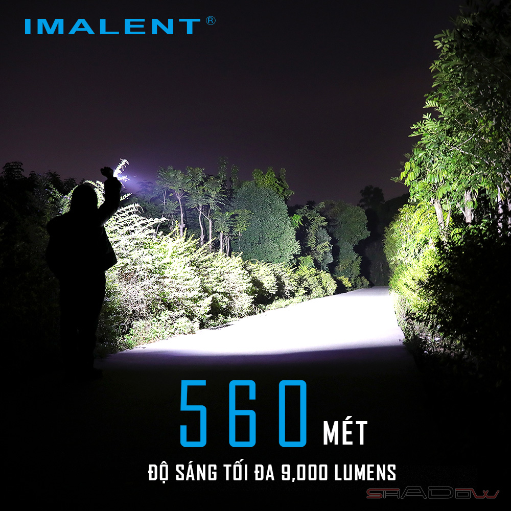 Đèn pin IMALENT R30C độ sáng 9000lm chiếu xa 560m pin sạc 21700 cổng sạc Type-C