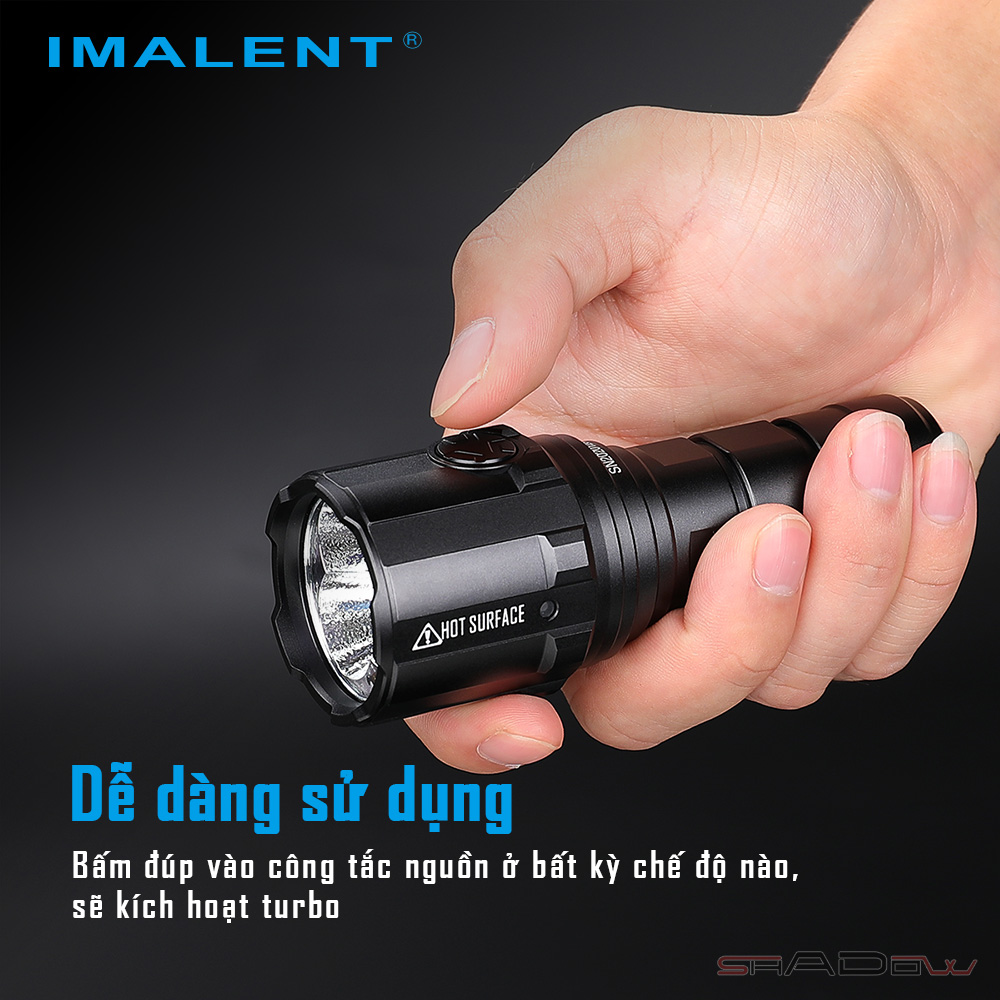Đèn pin IMALENT R30C độ sáng 9000lm chiếu xa 560m pin sạc 21700 cổng sạc Type-C