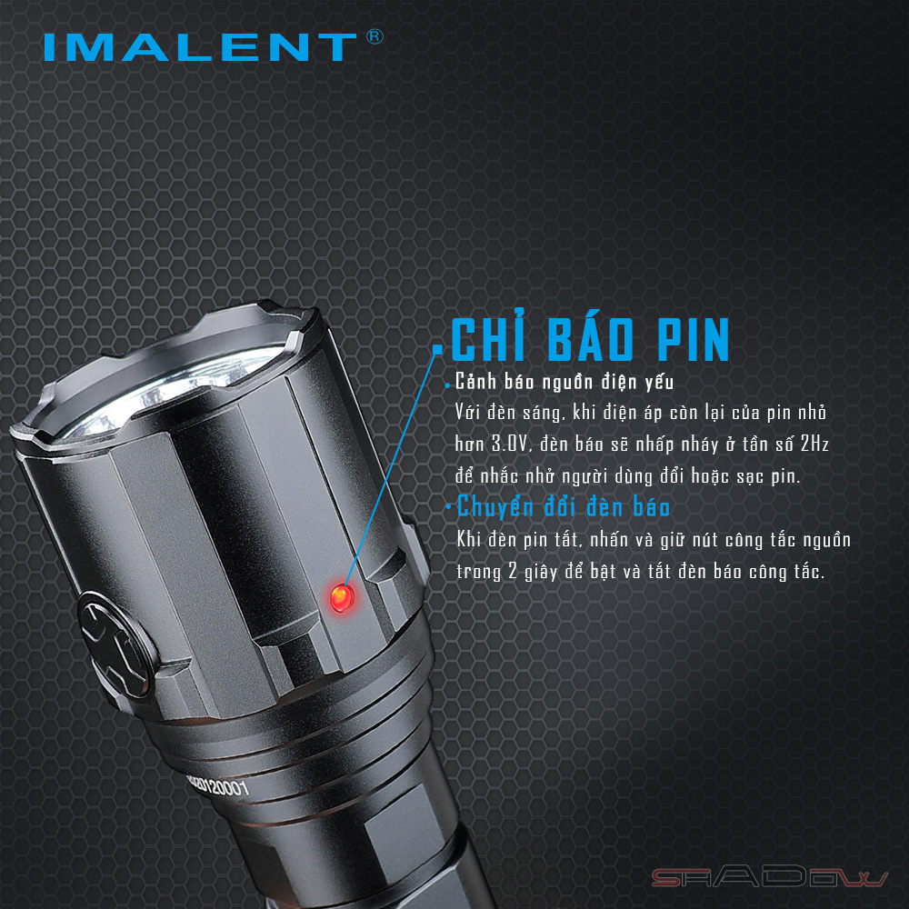 Đèn pin IMALENT R30C độ sáng 9000lm chiếu xa 560m pin sạc 21700 cổng sạc Type-C