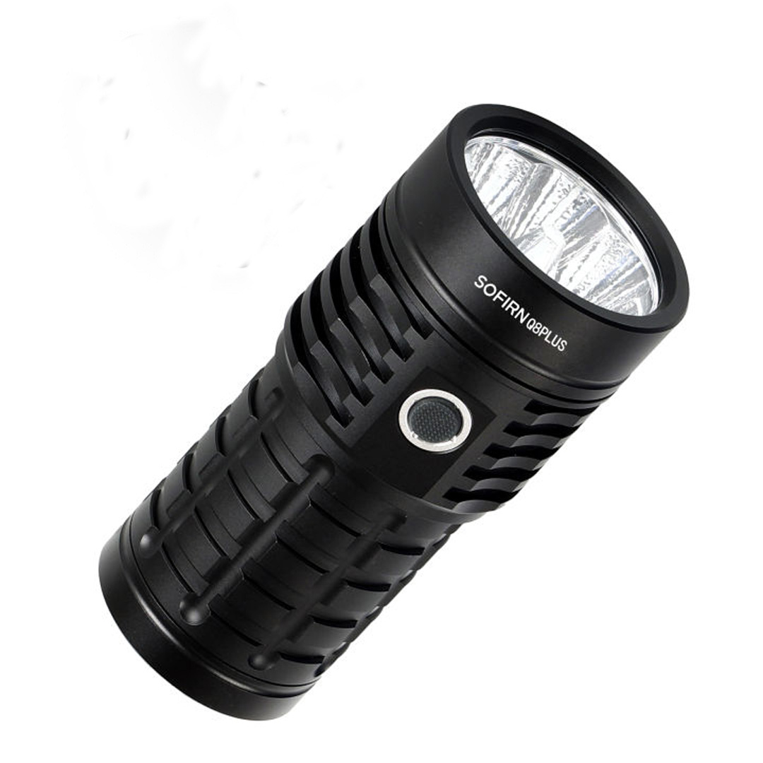 Đèn pin siêu sáng SOFIRN Q8 Plus độ sáng 16000 lumen tầm chiếu xa 554m kèm 3 pin 21700 USB-C Powerbank