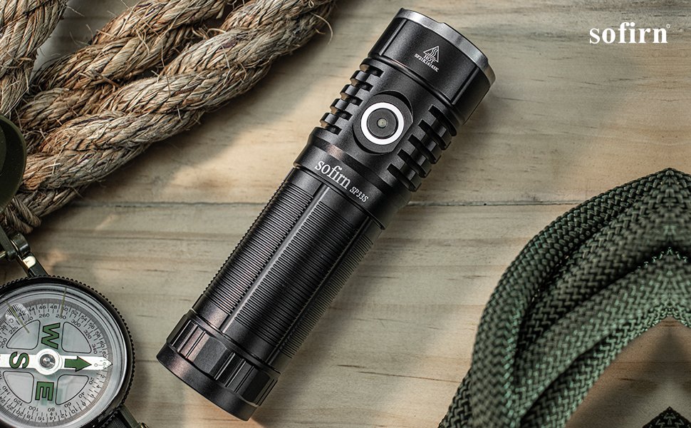 Đèn pin SOFIRN SP33S LED CREE XHP70.2 độ sáng 5000 lumen chiếu xa 264m pin sạc 26650 sạc Type-C