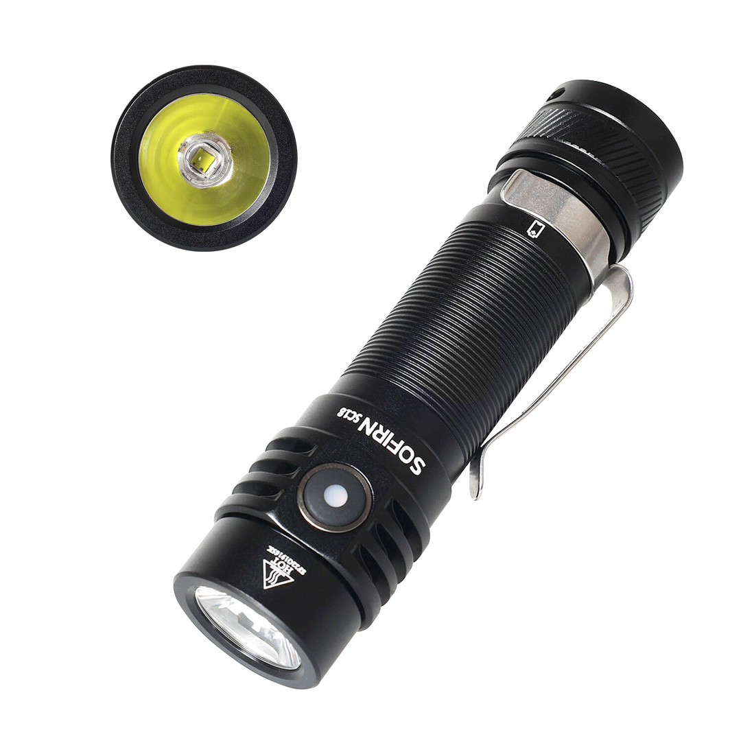 Đèn pin SOFIRN SC18 sáng 1800 lumen chiếu xa 217m cổng sạc USB-C pin sạc 18650 bảo hành 1 năm