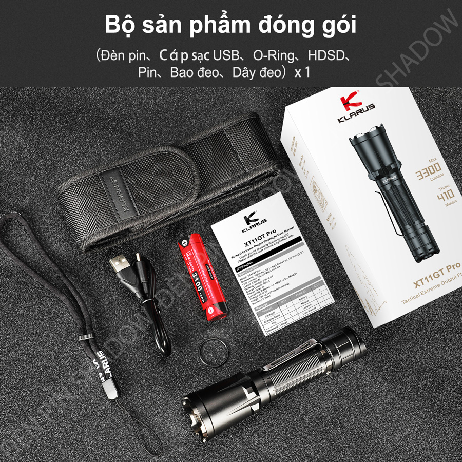 Đèn pin đặc chủng KLARUS XT11GT PRO V2 sáng 3300 lumen chiếu xa 410m