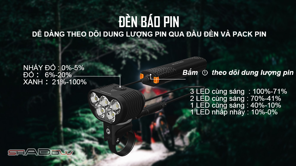 MONTEER 3500S được trang bị đèn báo pin