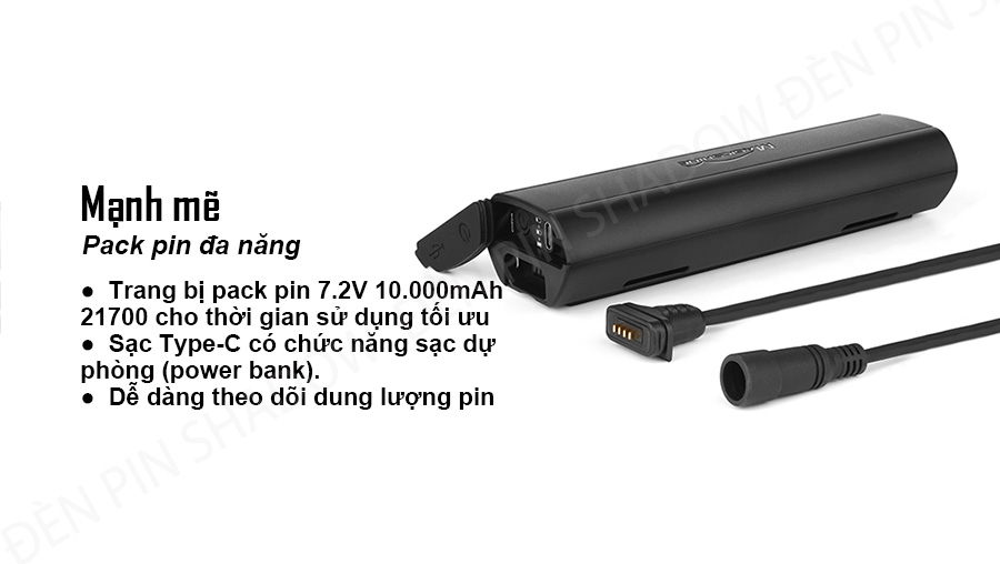 MONTEER 6500S sử dụng pack pin 7.2V 10000mah