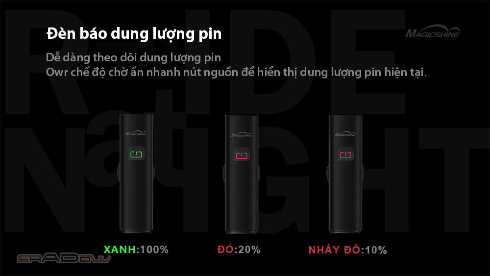 RN 1200 được trang bị đèn báo dung lượng pin