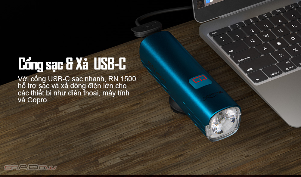 MAGICSHINE RN 1500 được trang bị cổng sạc USB C