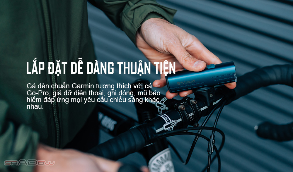 MAGICSHINE RN1500 tương thích với gá đèn chuẩn Garmin