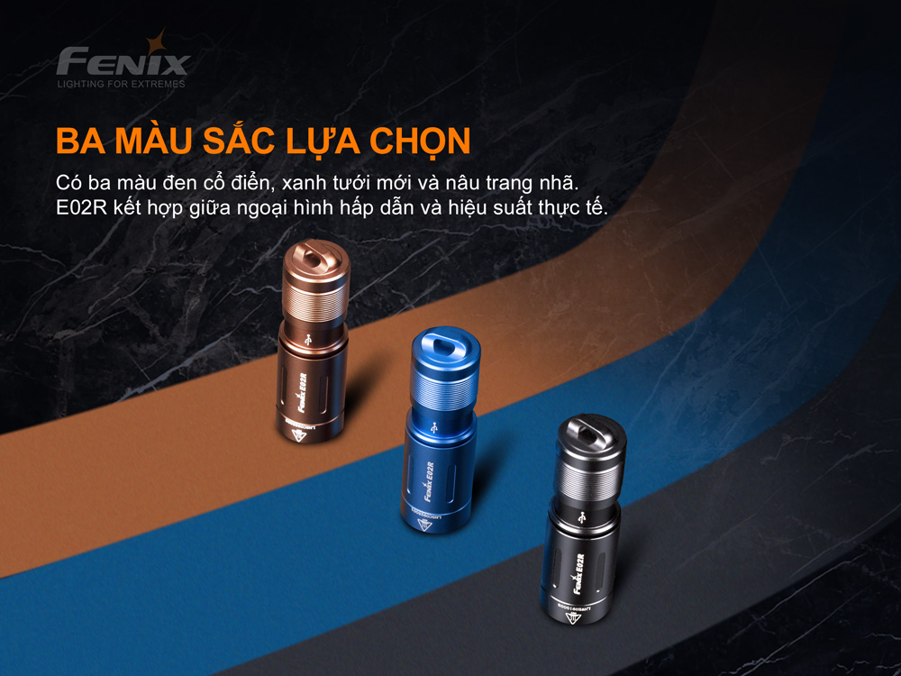 Đèn pin mini móc khóa FENIX E02R độ sáng 200 lumen chiếu xa 49m
