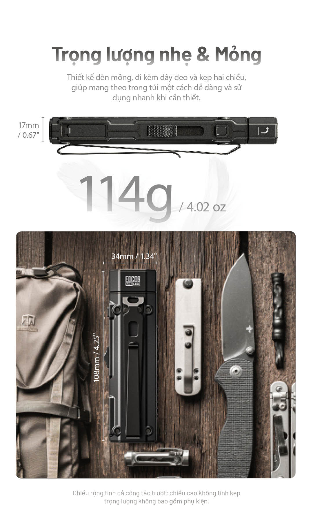 NITECORE EDC09 – Đèn pin EDC xoay đầu đa năng sáng 1600 lm 3 nhiệt màu sáng CRI