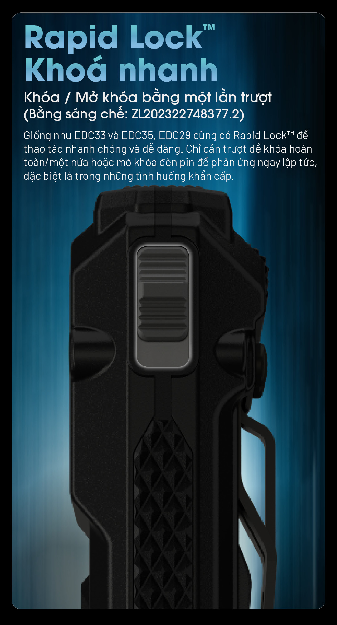 Đèn pin NITECORE EDC29 độ sáng 6500 lm chiếu xa 400m pin 2500mAh sạc USB-C màn hình OLED