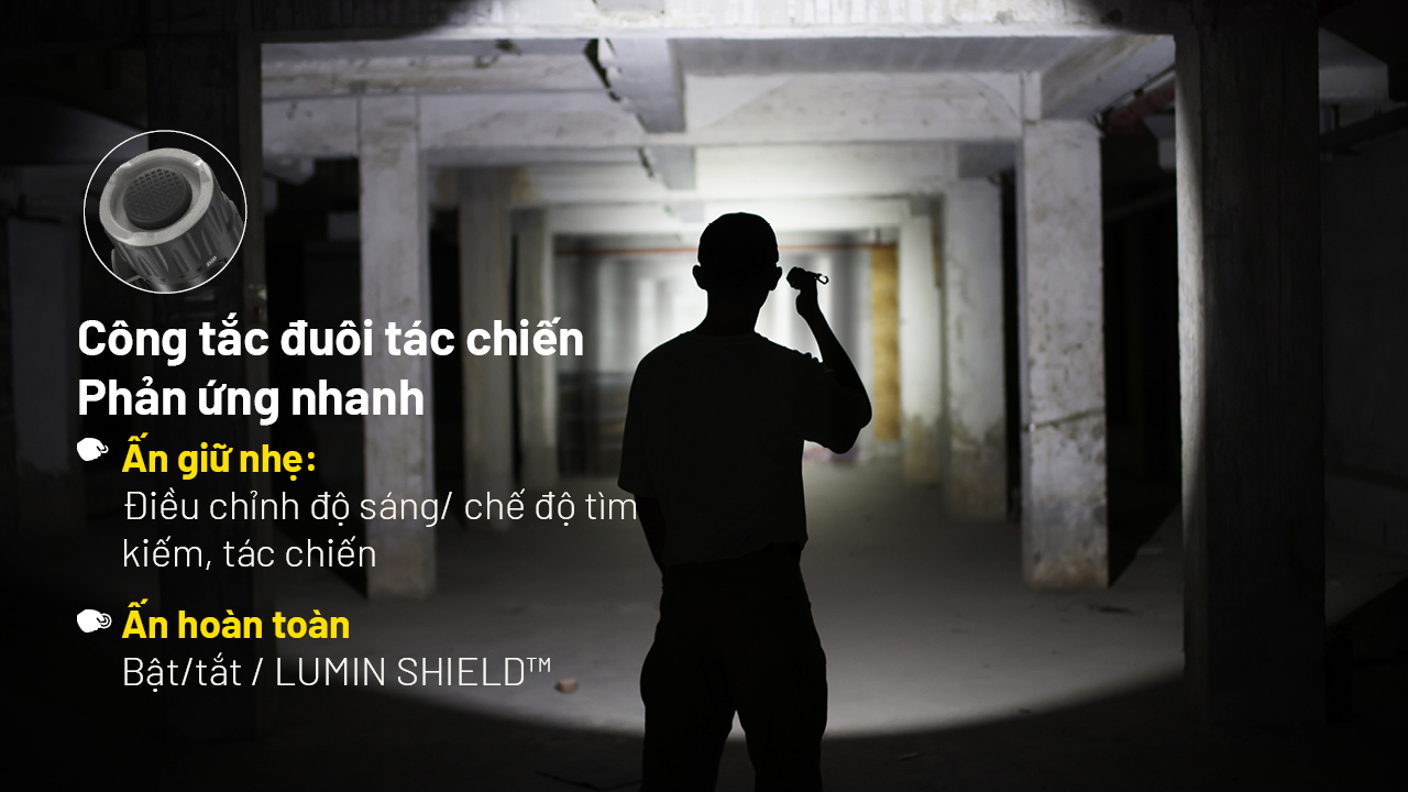 Đèn pin NITECORE EDC33 sáng 4000 lumen chiếu xa 450m pin dung lượng 18650 4000mAh sạc USB C