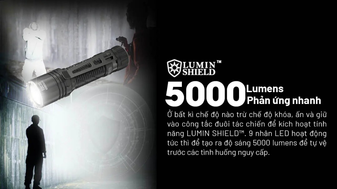 Đèn pin NITECORE EDC35 độ sáng 5000 lumen chiếu xa 550m pin 21700 cổng sạc USB-C