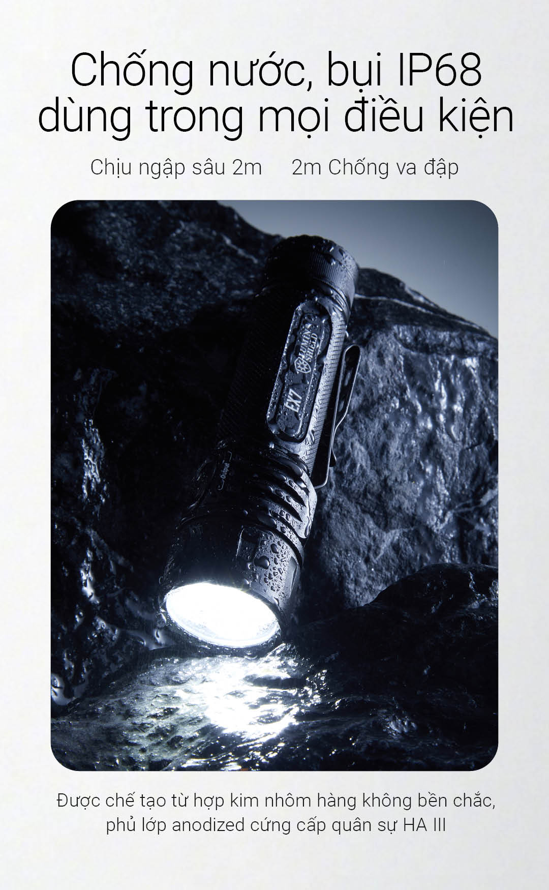 NITECORE EX7 – Đèn pin tuỳ chỉnh ánh sáng, sáng 6000lm chiếu xa 500m