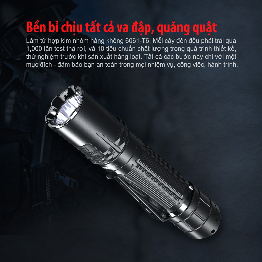 Đèn pin phản ứng nhanh KLARUS XT2CR PRO độ sáng 2100 lumen chiếu xa 240m