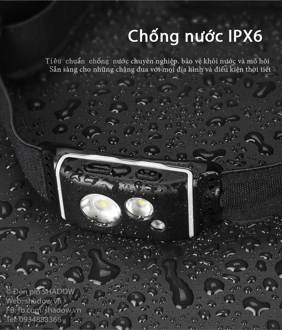 Đèn pin đội đầu KLARUS HR1 Plus độ sáng 600 lumen chiếu xa 90m pin Li-ion PP20 2000mAh