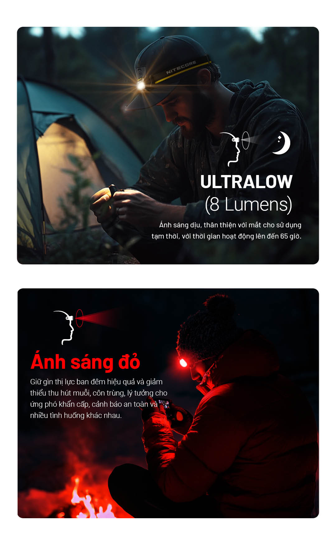 NITECORE HA27 UHE – Đèn pin đội đầu đa nguồn 800 lumens, 3 mức nhiệt màu CRI cao