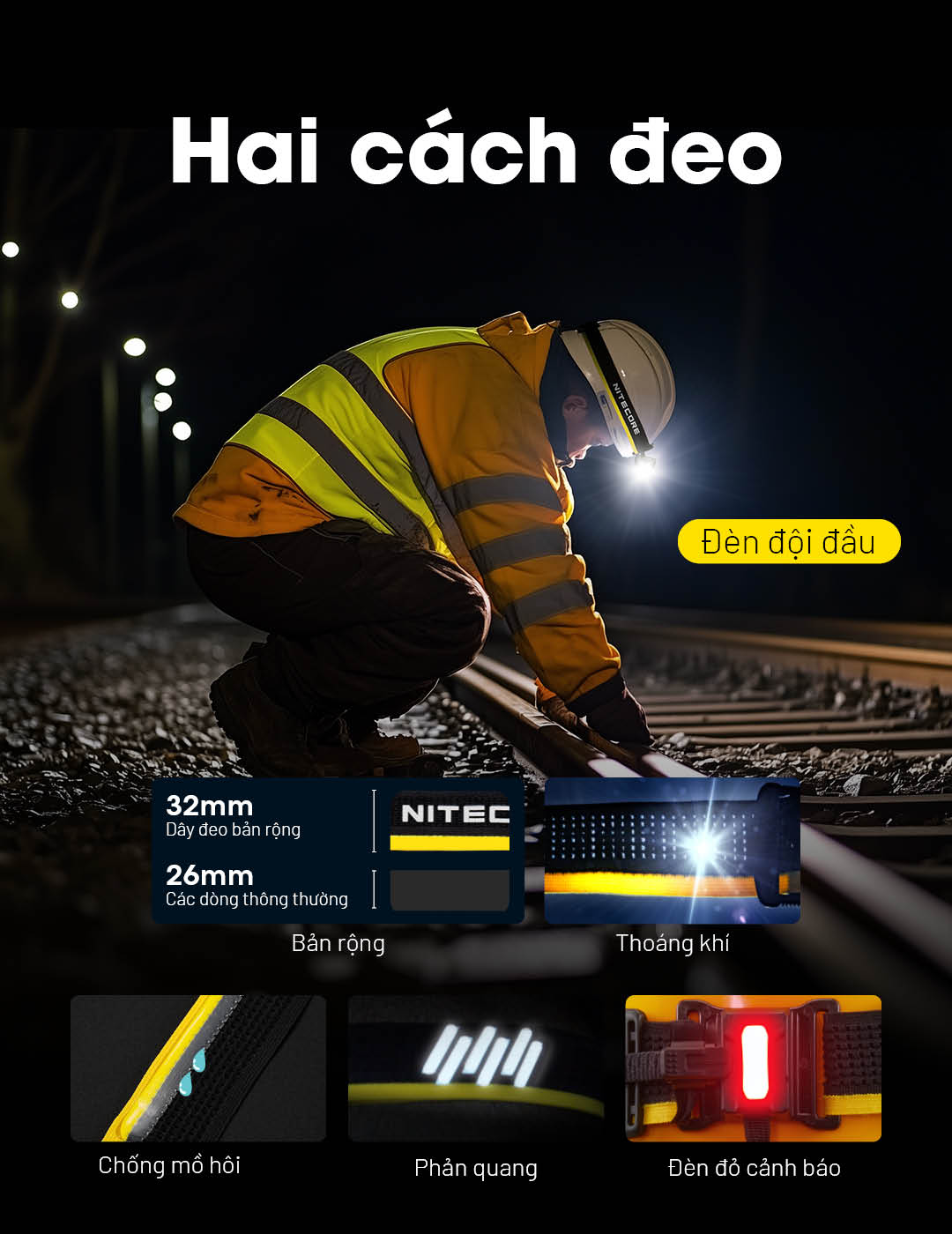dây đeo đầu của HU2000 thông thoáng không bị bí khi đeo