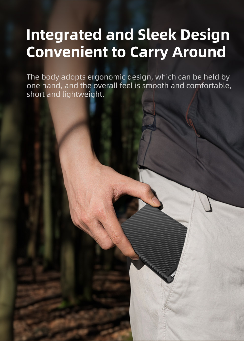 Sạc pin dự phòng siêu nhẹ KLARUS K5 10.000mAh làm từ sợi carbon chống nước IP68