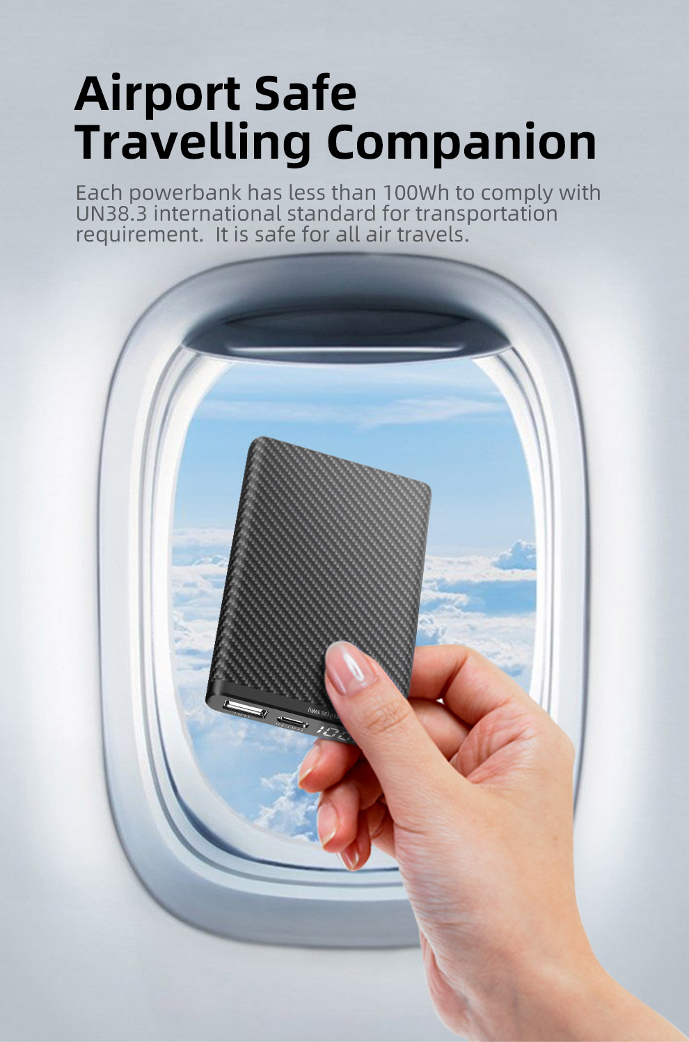 Sạc pin dự phòng siêu nhẹ KLARUS K5 10.000mAh làm từ sợi carbon chống nước IP68