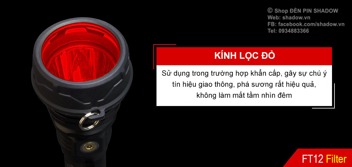 Kính lọc màu chuyên nghiệp KLARUS FT12 tương thích với Klarus XT12GT