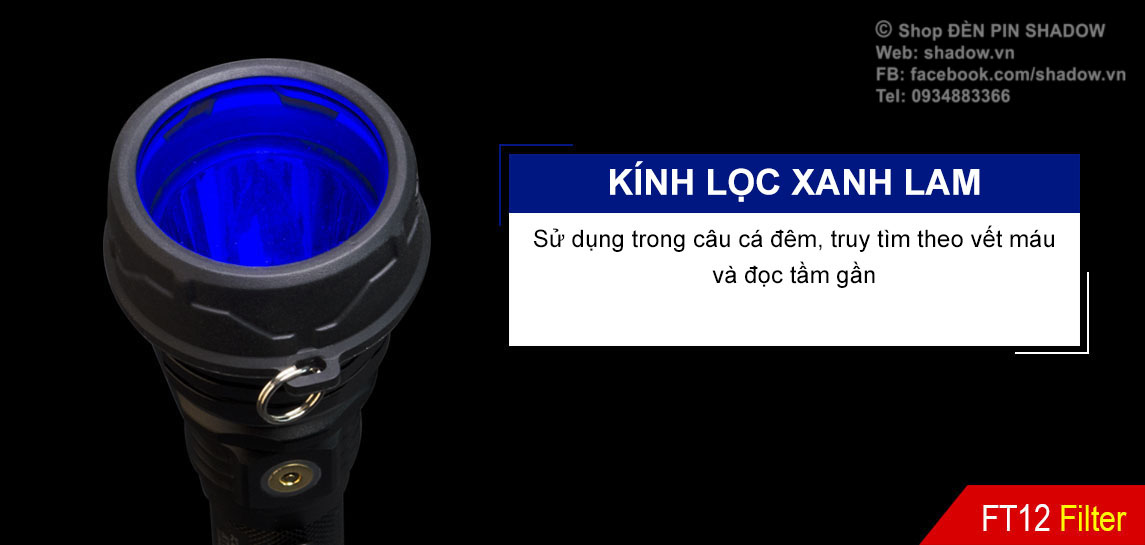 Kính lọc màu chuyên nghiệp KLARUS FT12 tương thích với Klarus XT12GT