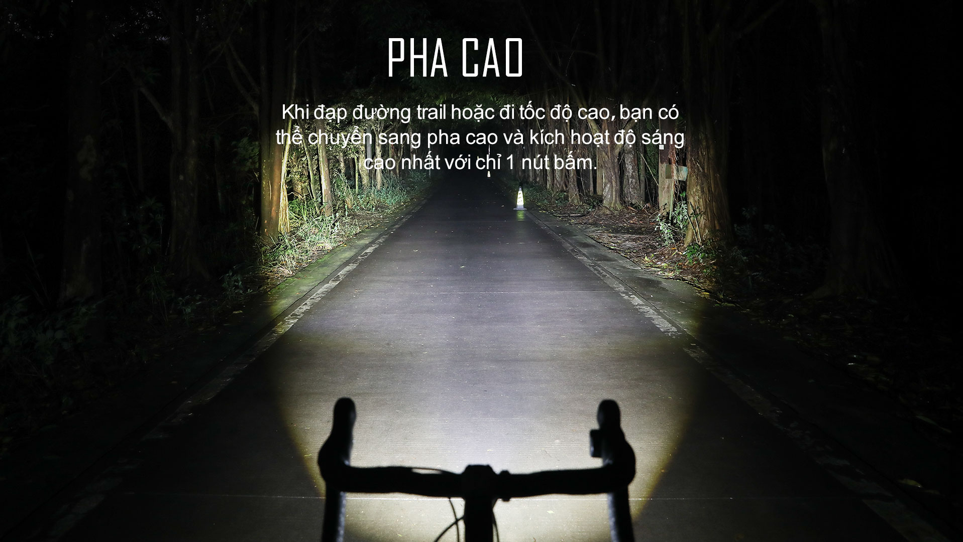 Đèn xe đạp MAGICSHINE EVO 1300 - Chế độ pha cao