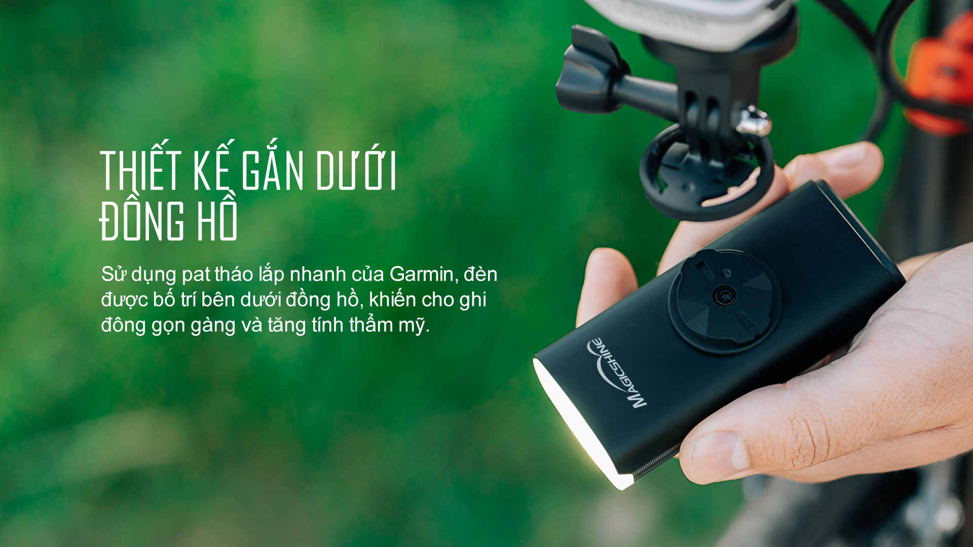 Đèn xe đạp MAGICSHINE EVO 1300 Thiết kế tháo lắp dễ dàng