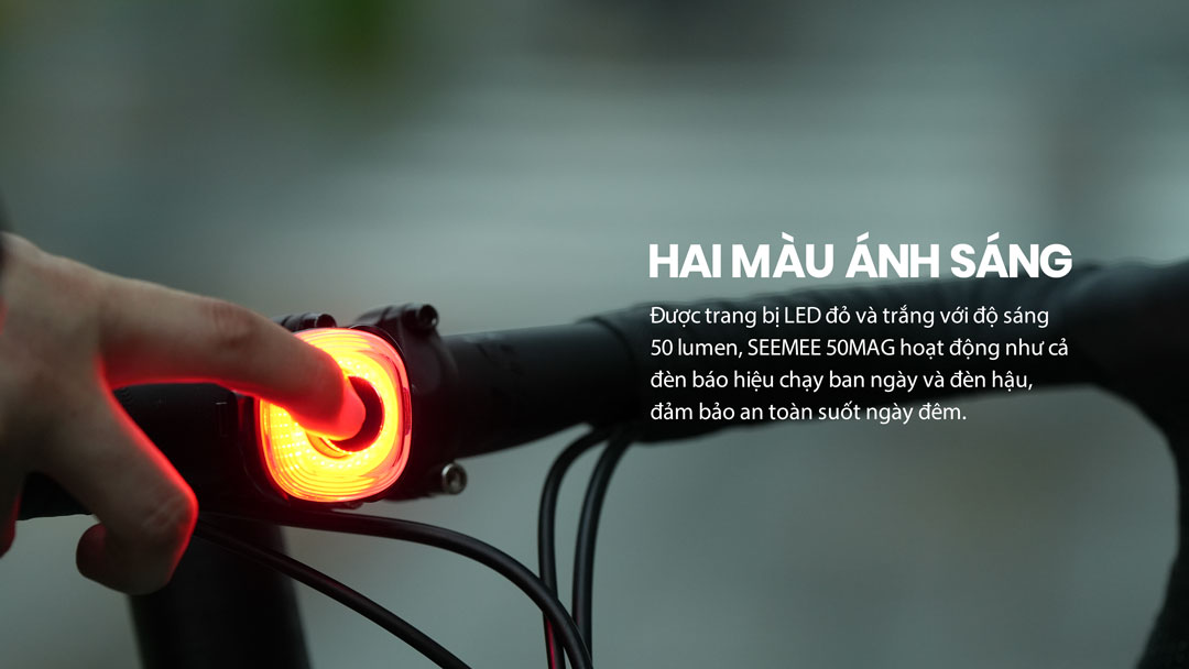 Đèn hậu xe đạp thông minh MAGICSHINE SEEMEE 50MAG gắn mũ/yên bằng nam châm