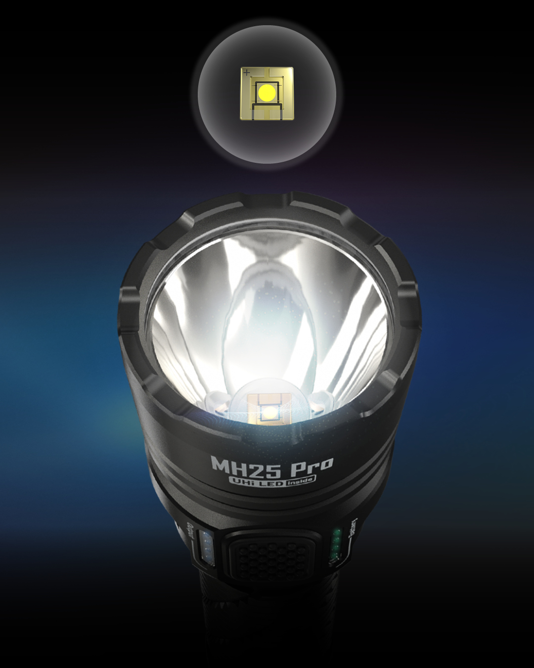 Đèn pin chiếu xa NITECORE MH25 PRO sáng 3.300 lumens chiếu xa 705m pin sạc 21700 5300mAh USB-C