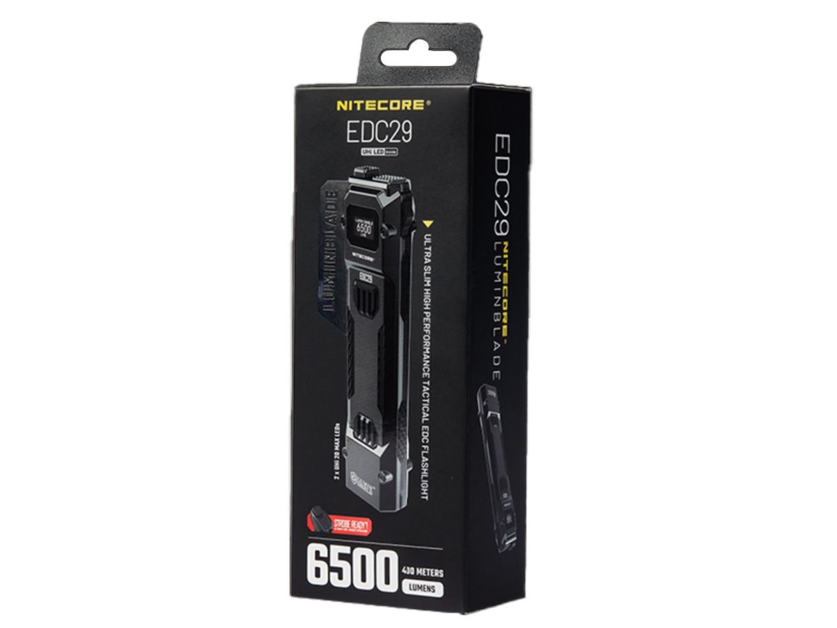 Đèn pin NITECORE EDC29 độ sáng 6500 lm chiếu xa 400m pin 2500mAh sạc USB-C màn hình OLED
