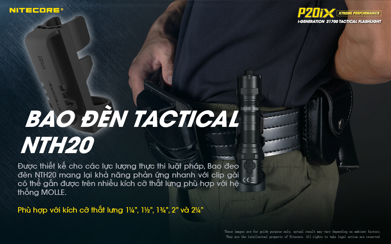 Đèn pin tác chiến NITECORE P20iX sáng 4.000 lm chiếu xa 221m pin sạc 21700i - 5000mAh trấu phá kính công tắc kép phản ứng nhanh