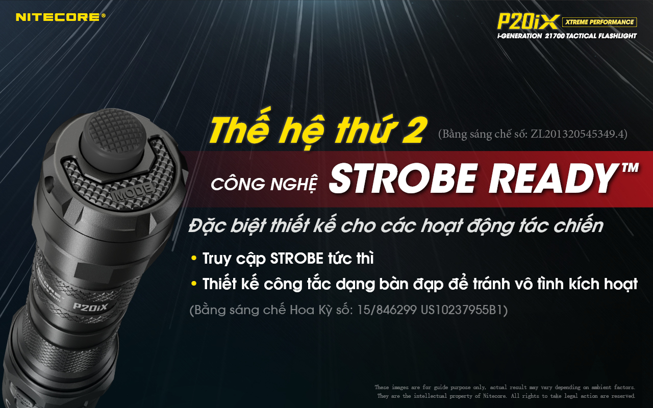 Đèn pin tác chiến NITECORE P20iX sáng 4.000 lm chiếu xa 221m pin sạc 21700i - 5000mAh trấu phá kính công tắc kép phản ứng nhanh