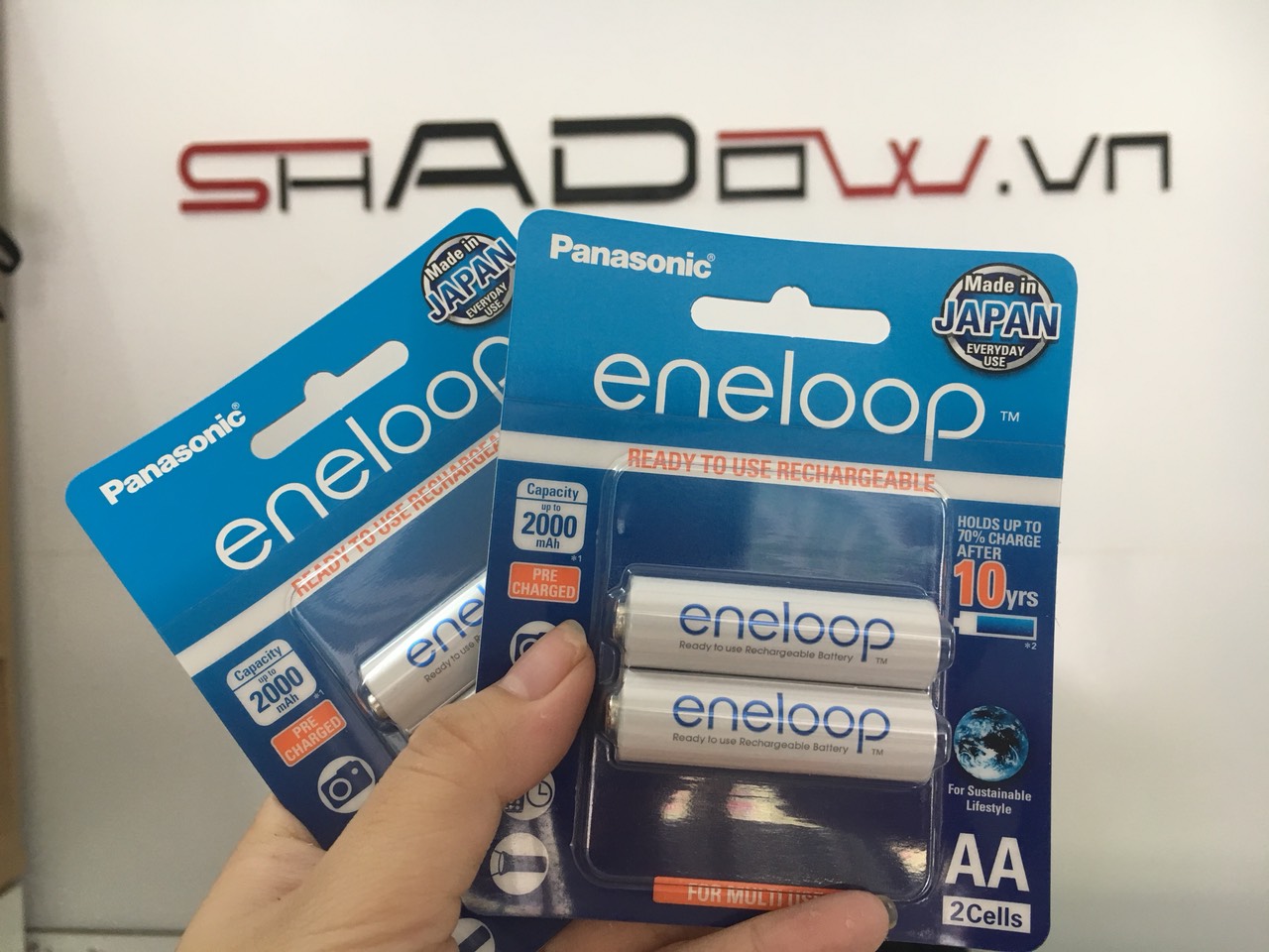 Pin sạc vỉ 2 Eneloop AA 2000mAh made in Japan