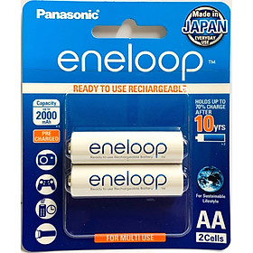 Pin sạc vỉ 2 Eneloop AA 2000mAh made in Japan
