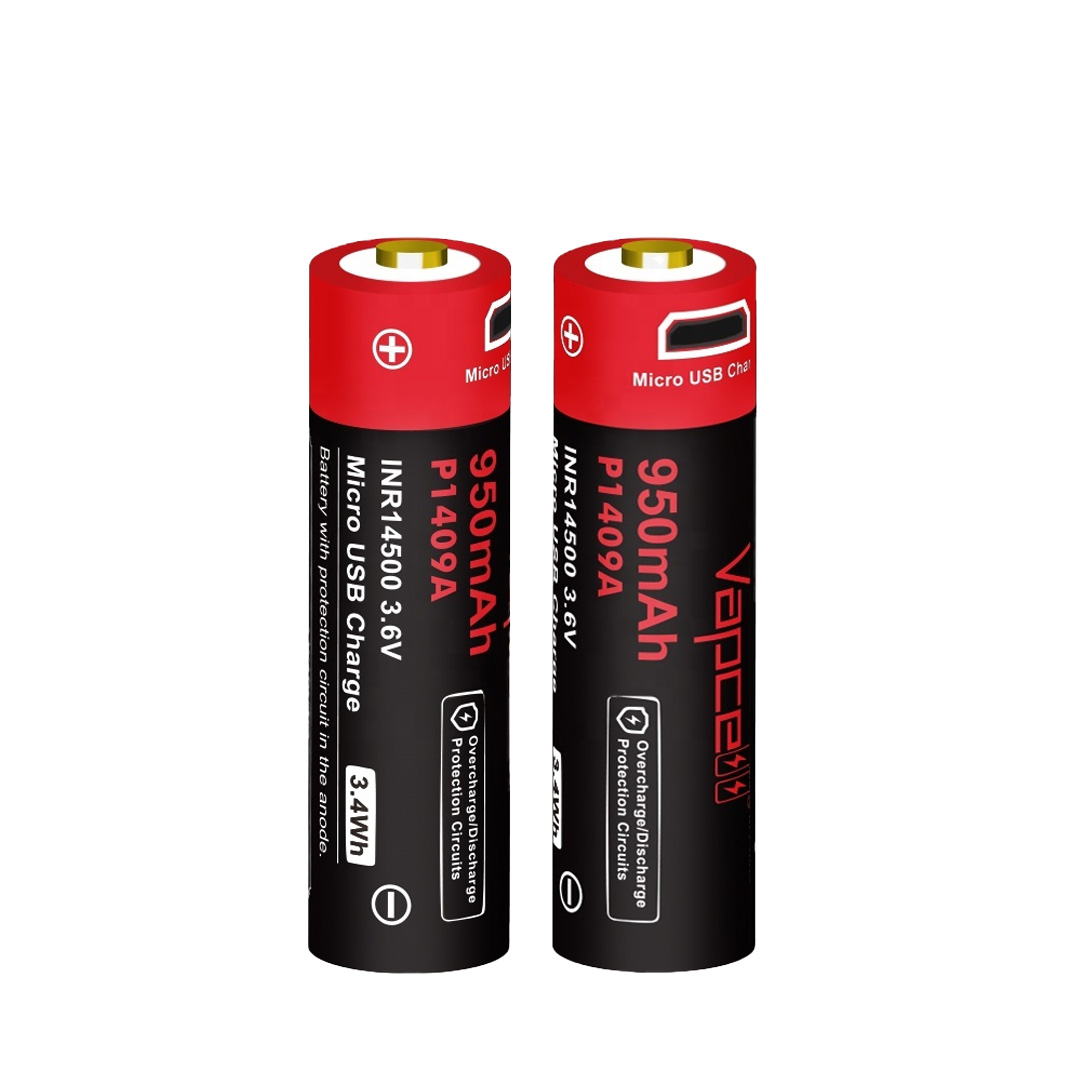 Pin sạc VAPCELL 14500 dung lượng 950mAh cổng sạc USB - P1409A