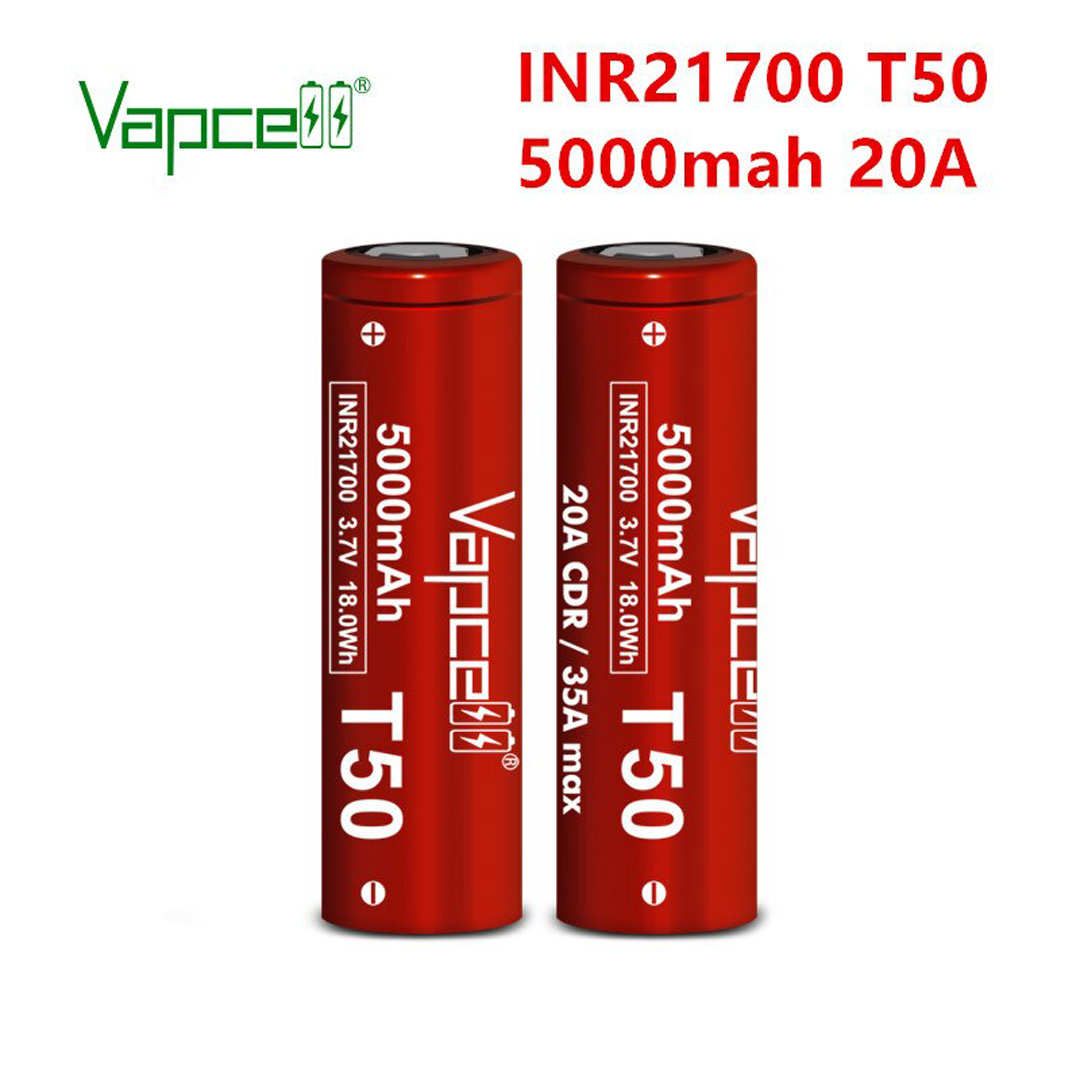 Pin sạc VAPCELL INR21700 T50 dung lượng 5000mAH dòng xả tối đa 35A